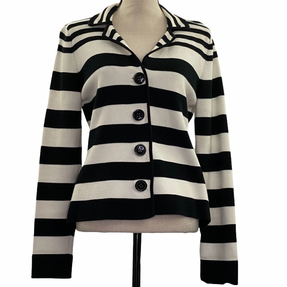BOUTIQUE Essentials Striped Button Down Jacket M - image 1